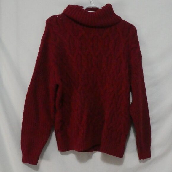 Red Cable Knit Turtleneck Sweater | xl - extra large - Picture 2 of 16